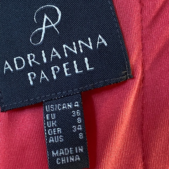 Adrianna Papell Coral Color fitted dress size 4 - Picture 5 of 7